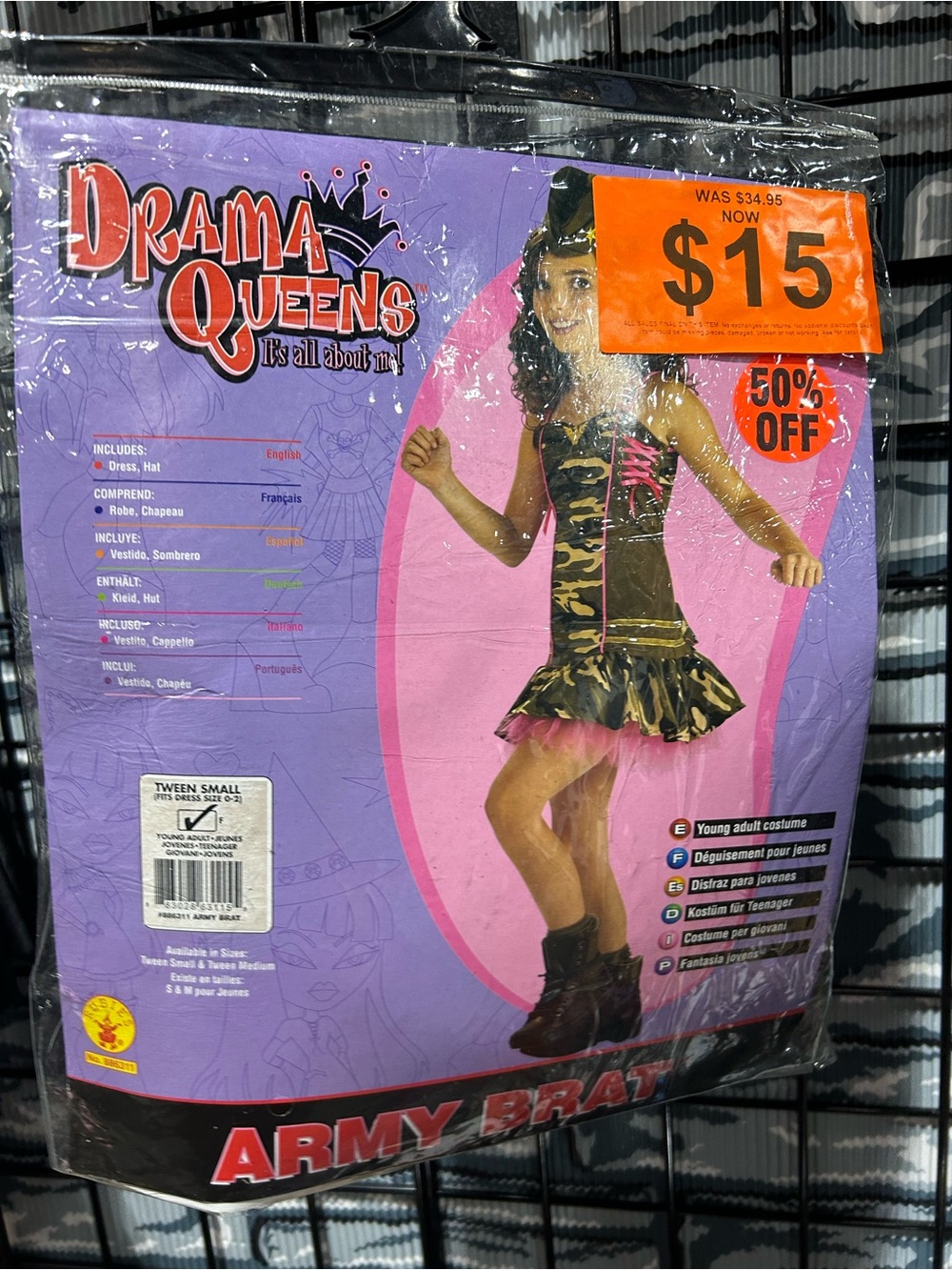 Rubie's Army Brat Camo Dress Costume - Olive & Pink